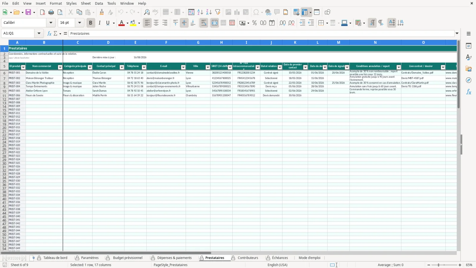 Capture de la feuille Dépenses & paiements du modèle Excel Budget Mariage Excel – Modèle Gratuit (2026)